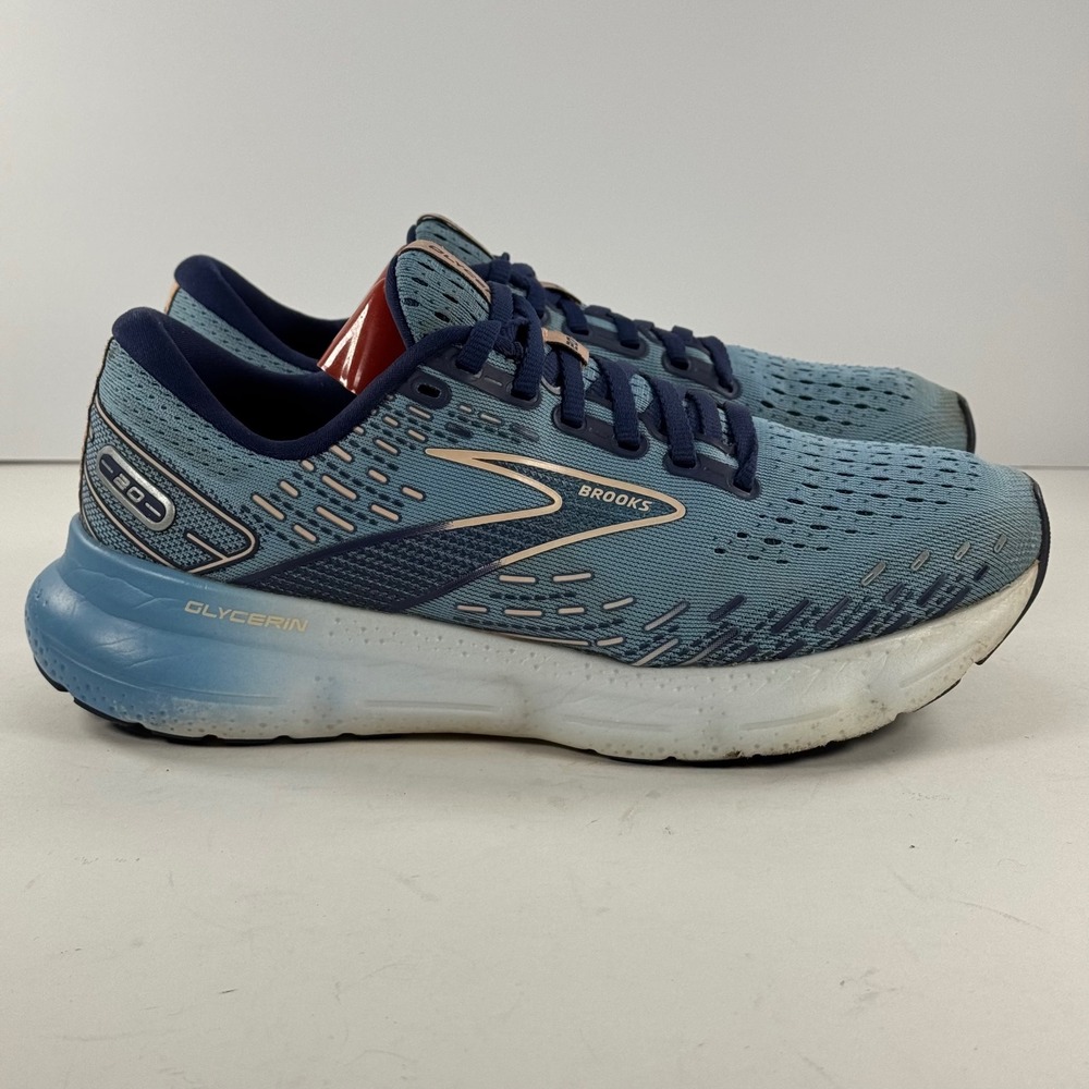 Brooks Glycerin 20 Women's Athletic Running‎ Shoes Blue Pink Size 8.5